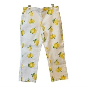 Tommy Hilfiger Lemon Print Ankle Cropped Pants Classic-Fit Straight Leg Pull-On